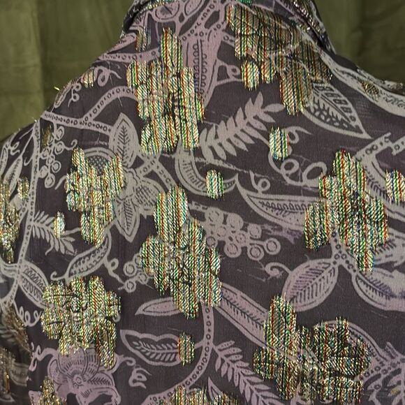 Rococo Sand viscose floral print / lurex maxi dress, S - Picture 11 of 16